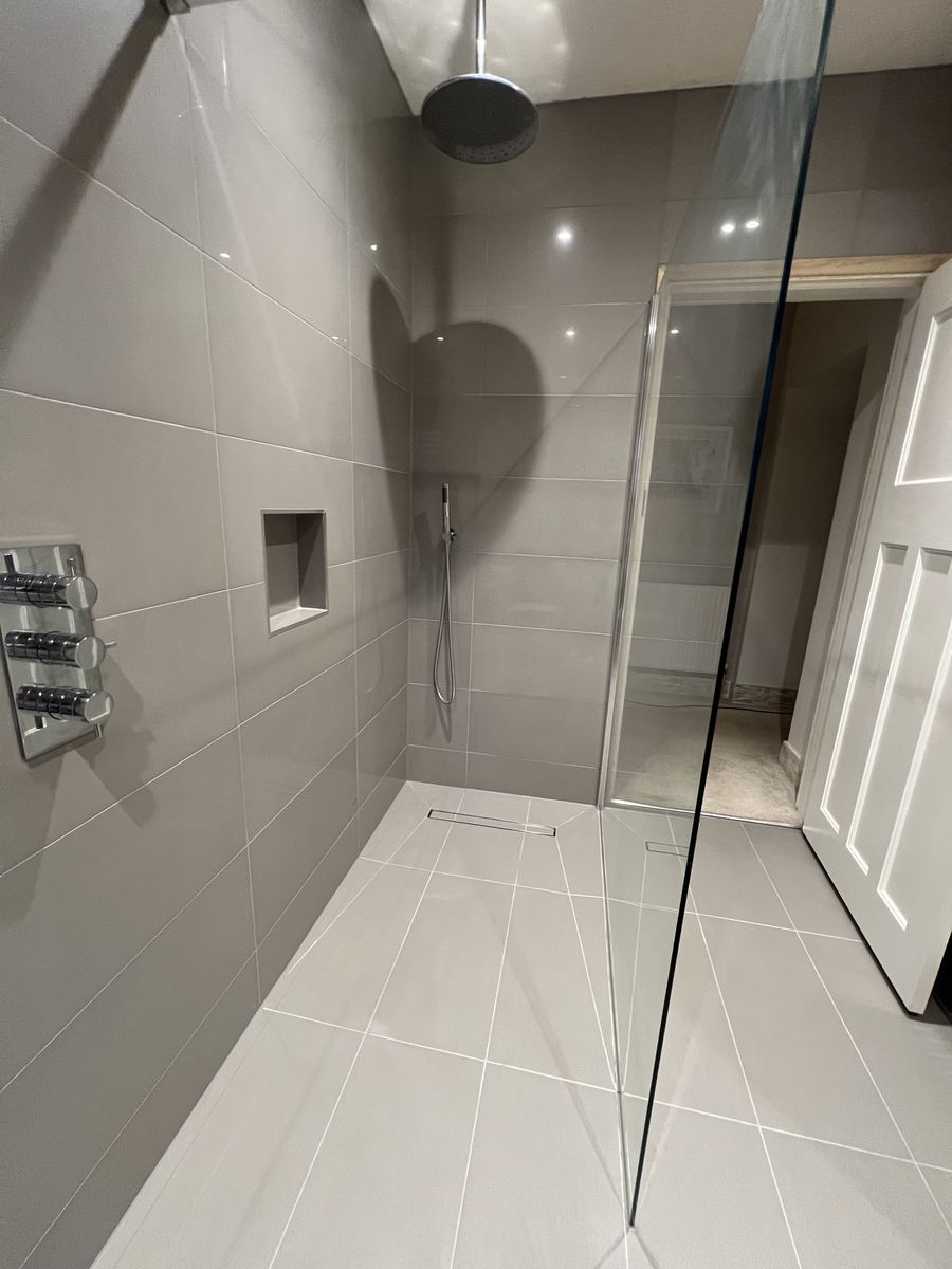 Walk-in shower installation by Optimum HVAC